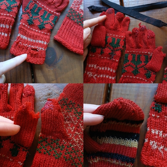 True vintage antique 1930's 30's toddler baby little girls retro hats mittens - Picture 11 of 13